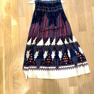ba&sh multi color silk long skirt